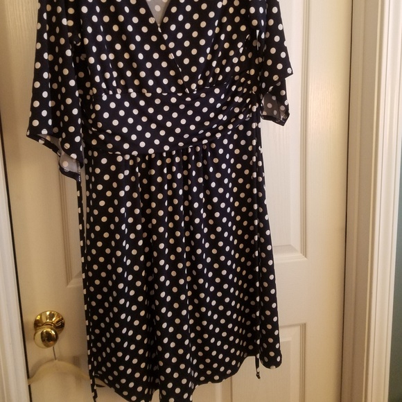 Navy polka dot dress skater - Picture 3 of 5
